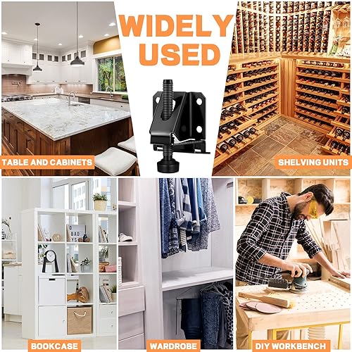 Miniatura 6 de Kenning Paquete de 24 patas niveladoras de alta resistencia, patas niveladoras de muebles con tornillos, llave de bloqueo, altura ajustable de 2.3