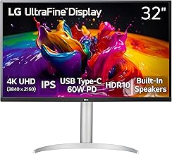 UltraFine 31.5-Inch Computer Monitor 32UP83A-W, IPS with HDR 10 Compatibility and AMD FreeSync, White