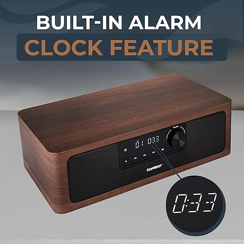 Miniatura 4 de SoundBeast Sistema de estante estéreo con reproductor de CD, Bluetooth, radio FM, reproducción USB, entrada auxiliar, entrada óptica, reloj