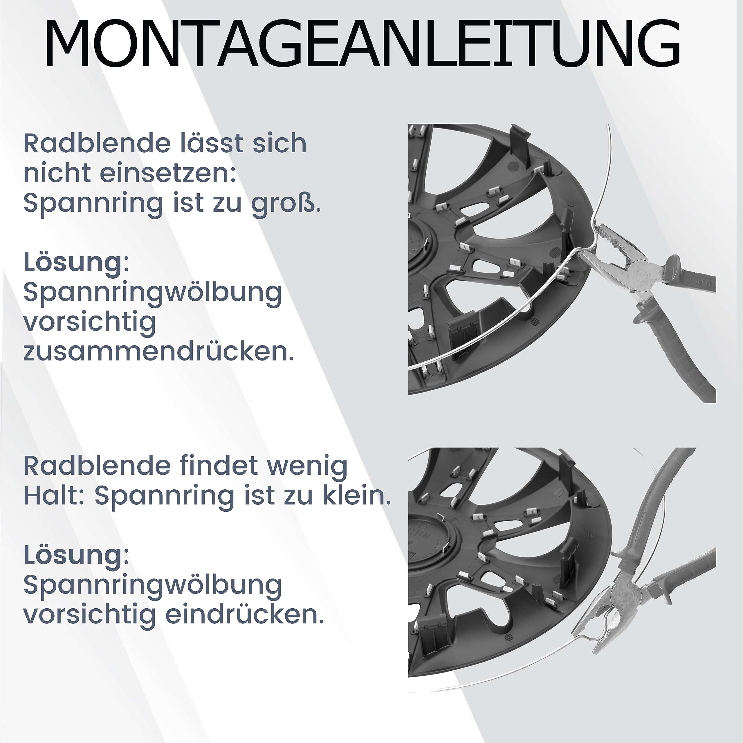 Kuglo Imperium Radkappen 16 Zoll Schwarz, 4er-Set für Stahlfelgen