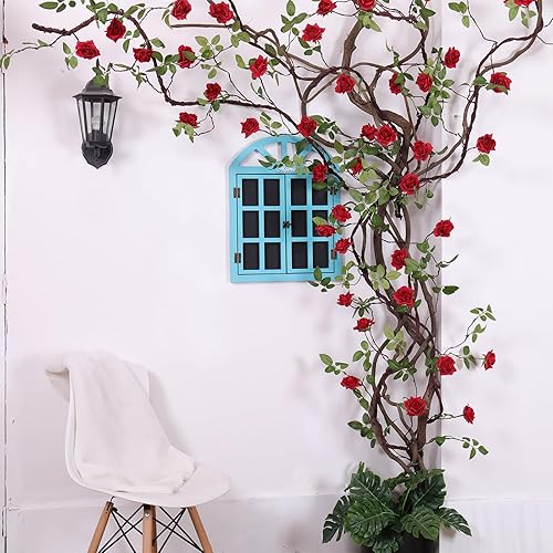 Miniatura 8 de Guirnalda de flores artificiales para colgar en la pared, de 118 pulgadas, diseño bohemio, para colgar en la pared, guirnalda de plantas falsas para
