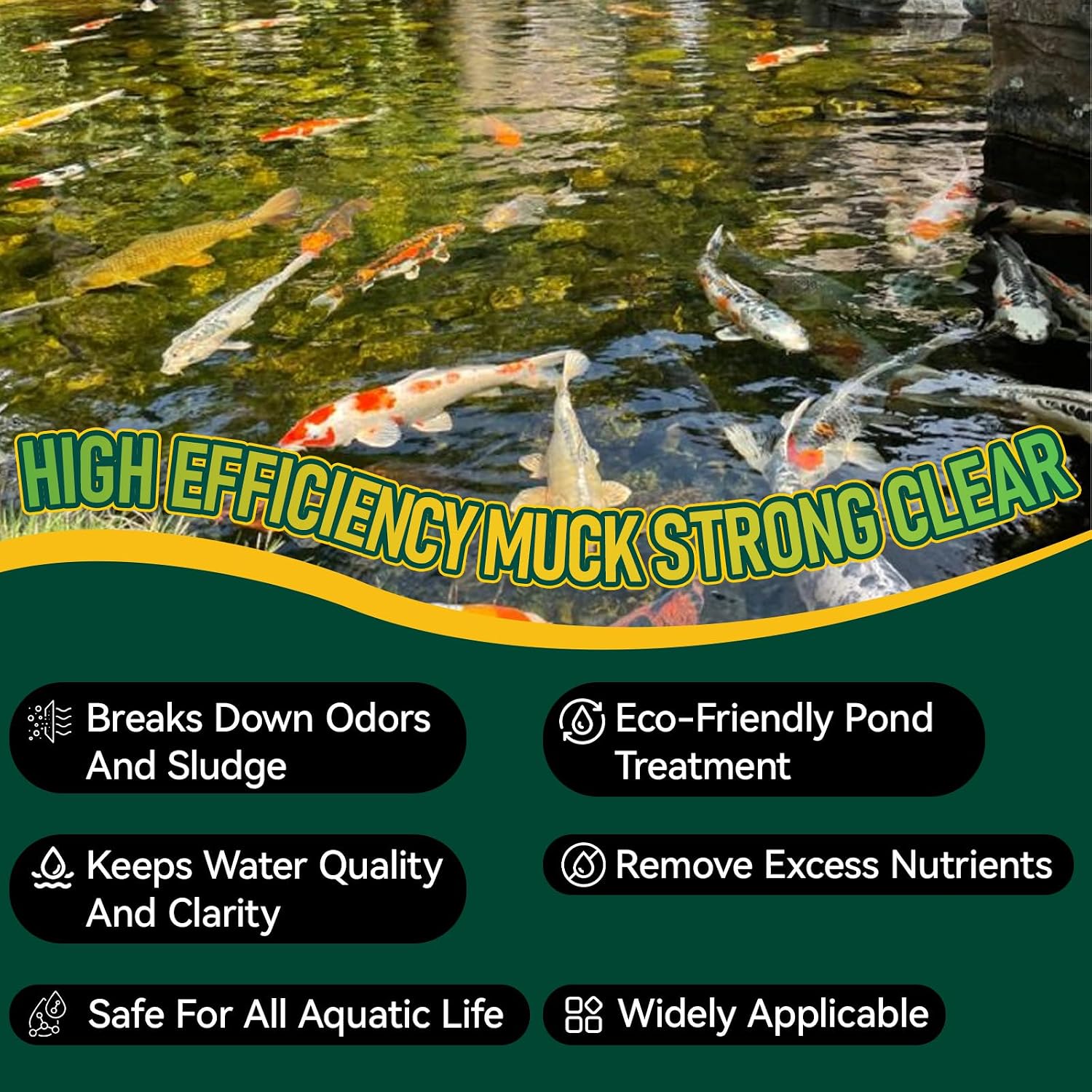 Muck Reducer – Professional for Fish Ponds, Fountains, Bird Baths and Water Gardens, Easy, Gentle and Highly Effective, 500 Tablets