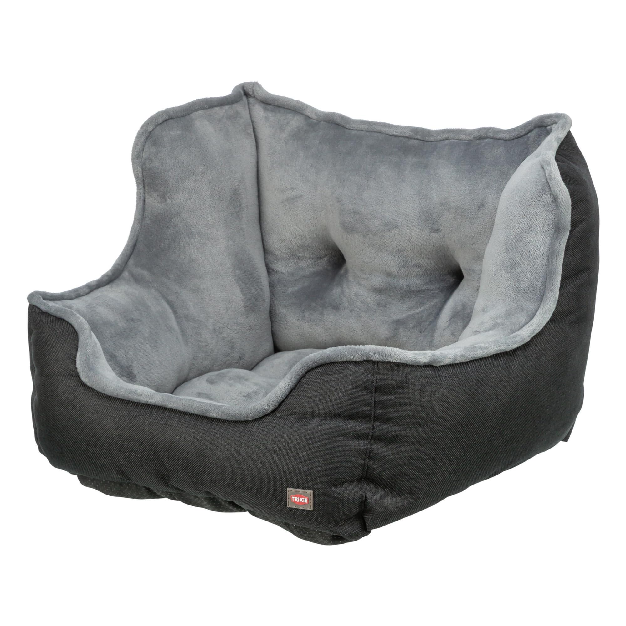 TRIXIE Autositz für Hunde - auch als Reisebettchen - Befestigungsgurte für Fahrzeugsitz - Gurtdurchführung - weich gepolstert - waschbar bei 30 °C - 50 x 40 x 50 cm - 13179