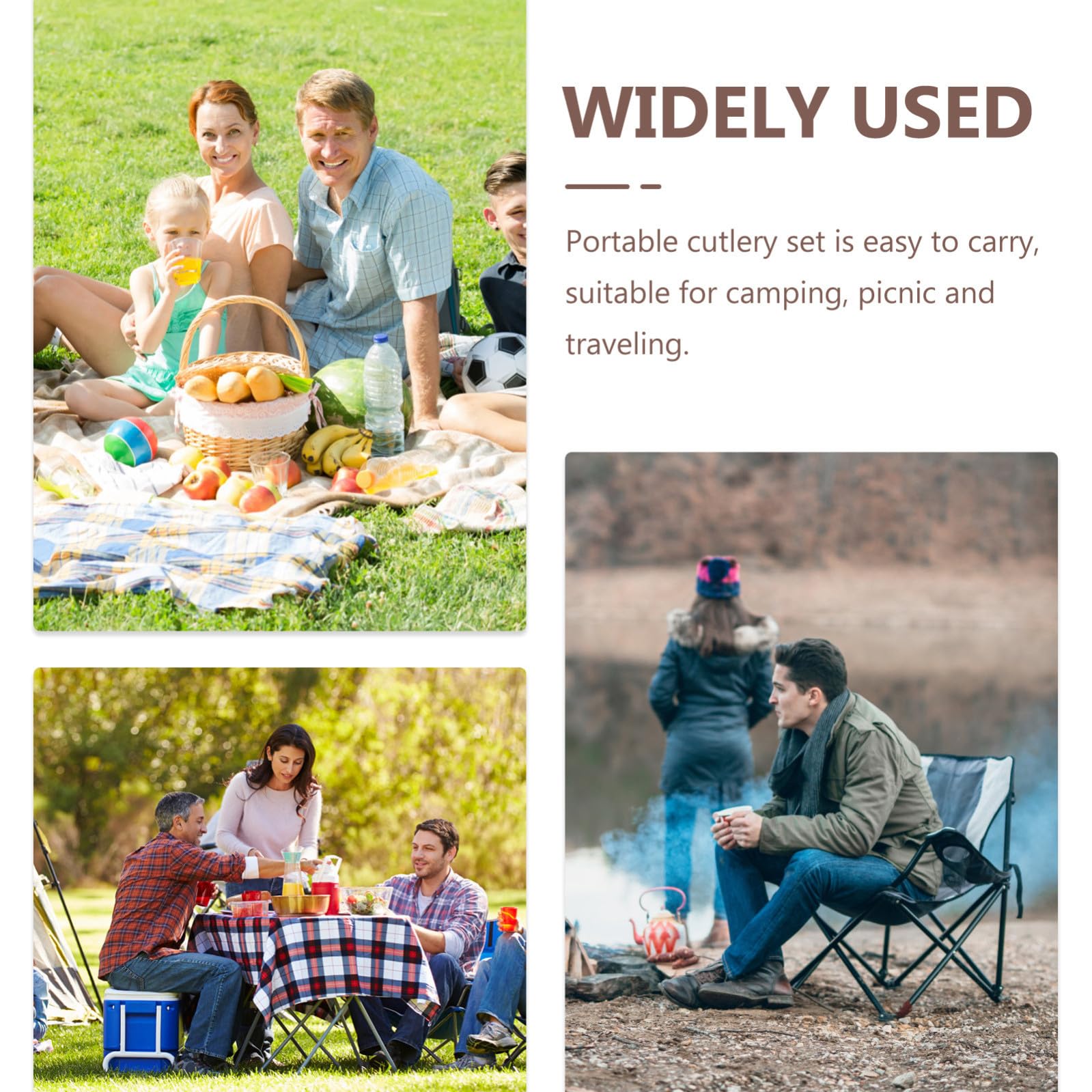 Edelstahl Campingbesteckset für Outdoor, Grillen und Picknick