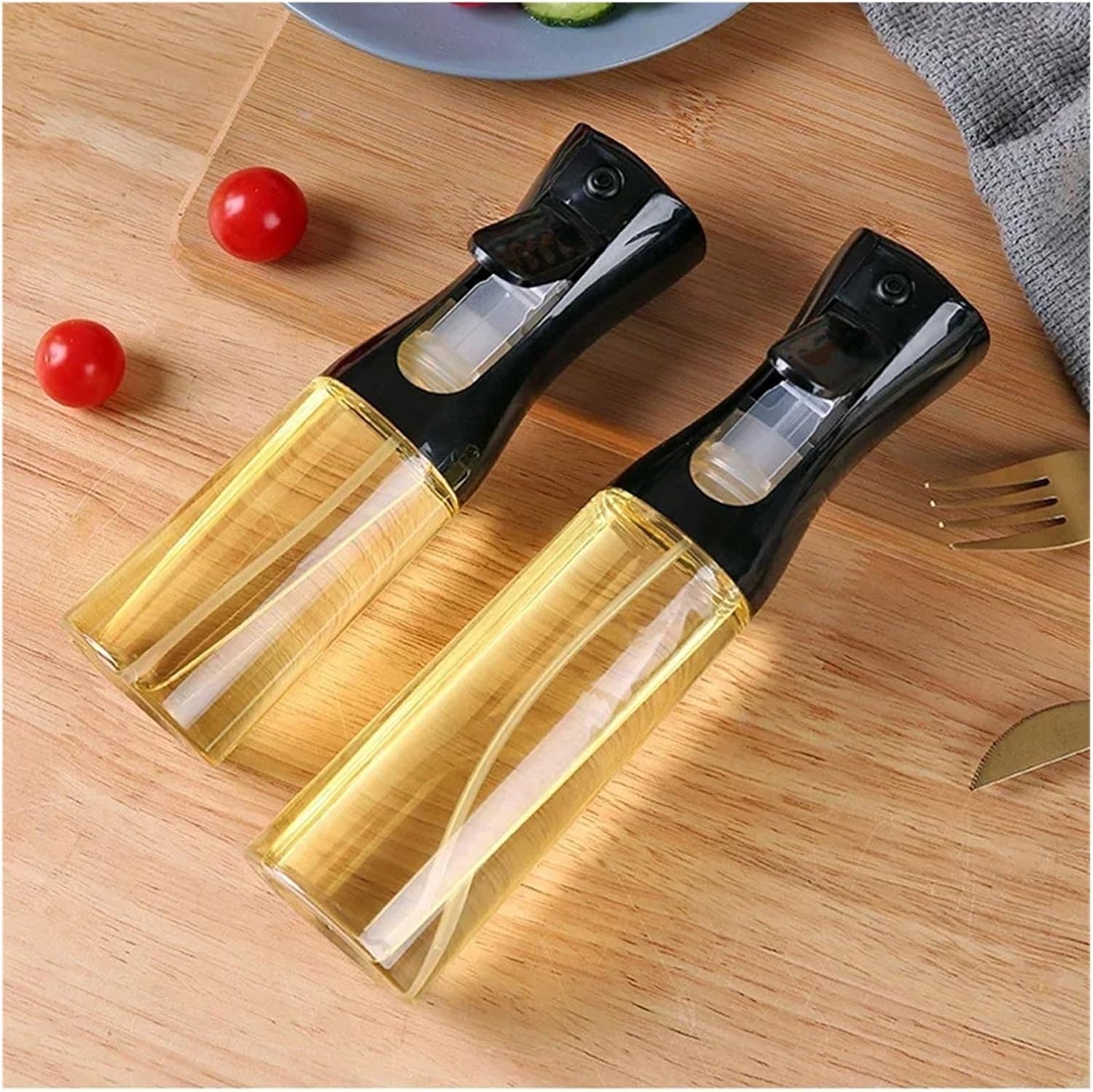 1PC 200ml Oil Spray Bottle Kitchen Cooking Dispenser Camping BBQ Baking Vinegar Soy Sauce Sprayer Containers(Black)