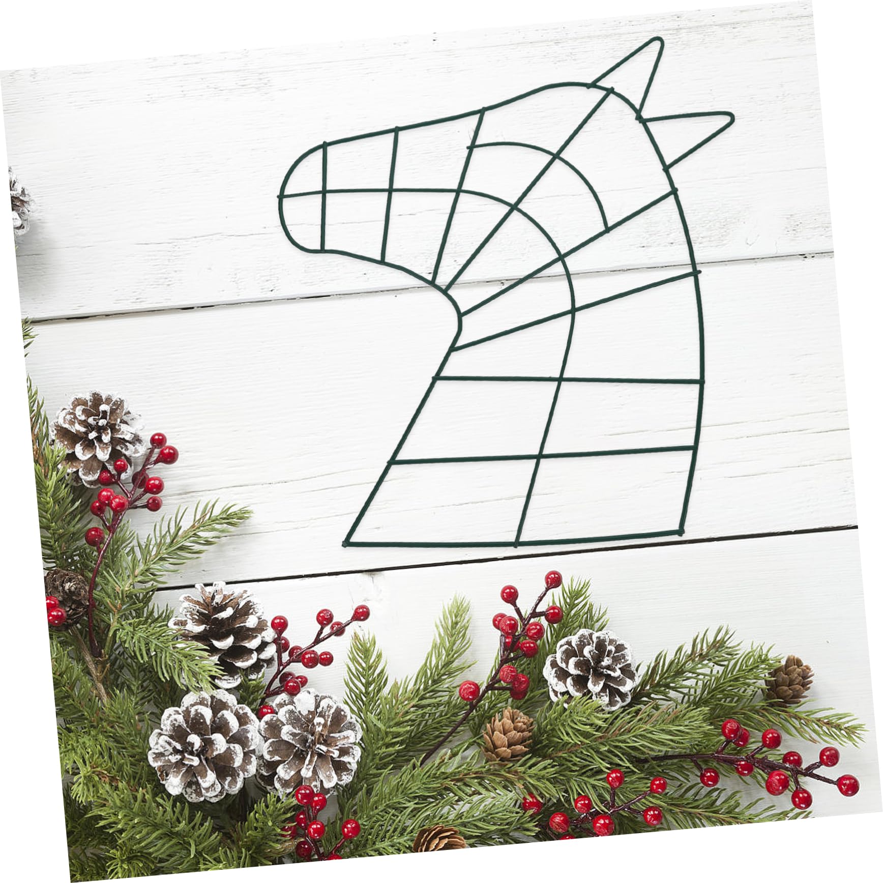 KOMBIUDA DIY Iron Wreath Support Metal Flower Wreath Frame Ring Wall Decor Hanging Holder Green Christmas Decor