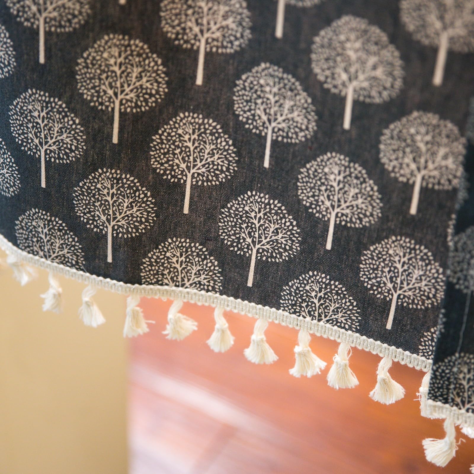 A.Monamour Tenda Interni Traslucido Semi Trasparente Boho Decorativo con Nappe a Righe Cotone Lino Tessuto Spesso Tende a Pannello Porta Finestra per Camera da Letto Soggiorno Cucina, 1 Pezzo, bianco