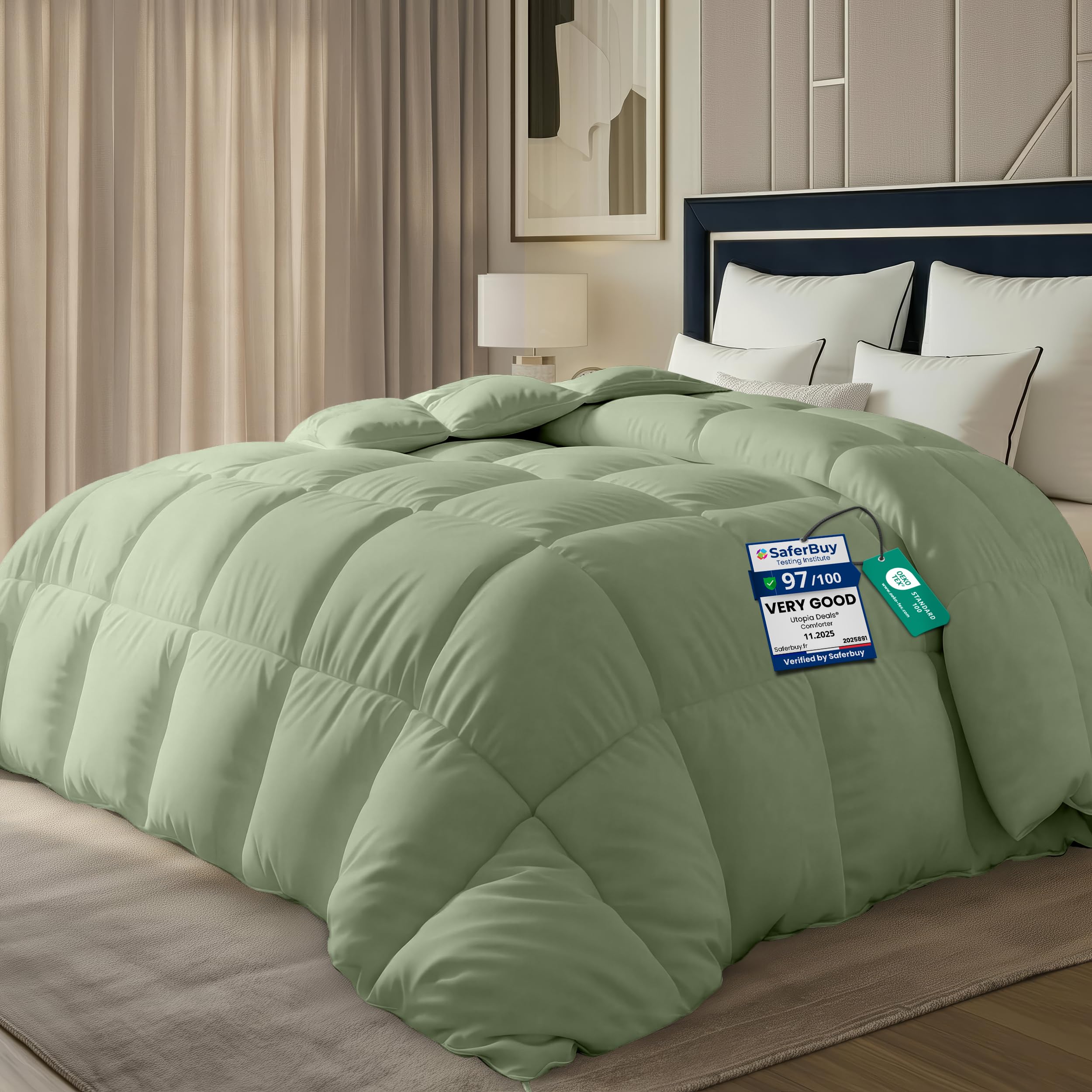 Utopia Bedding Duvet Double,10.5 Tog coverless Duvet with Corner Tabs, Box Stitched Quilt (Double, White) — view 13