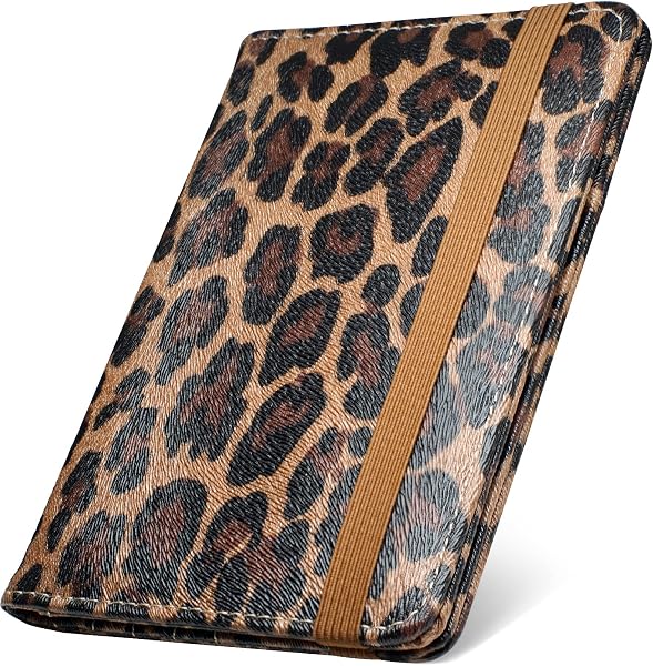 Mymazn Leopard Passport Holder with RFID Blocking