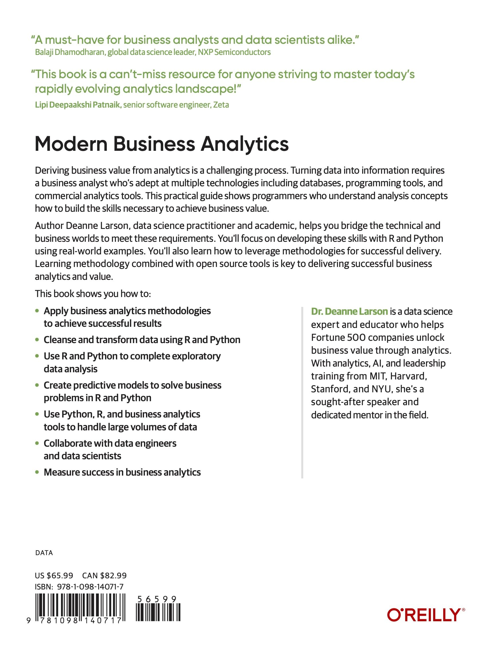 Modern Business Analytics: Increasing the Value of Your Data with Python and R