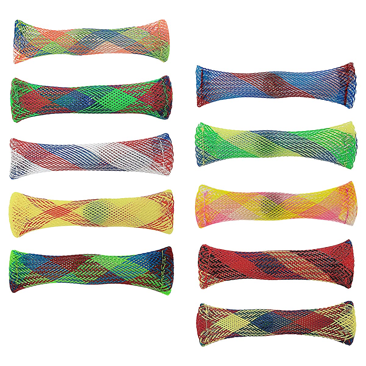 Jagowa 10pcs Woven Mesh Tube With Marbles To Reduce Irritability Toys Children Squeeze Vent Toys Soothe ADHD Marble Fidgetism Adds Autism