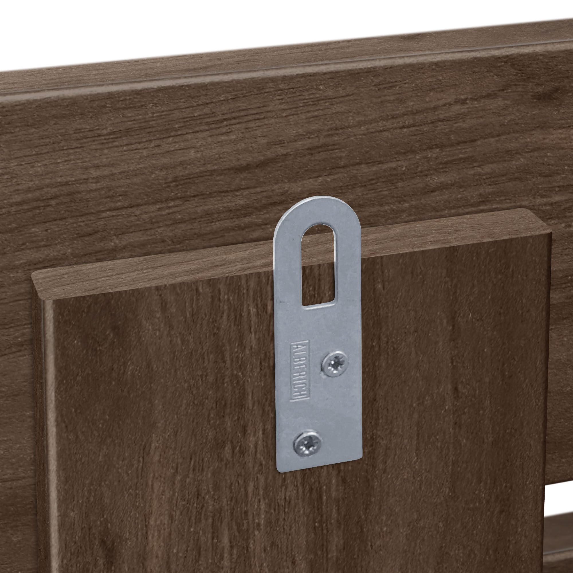 DHOME Testiera in Legno Riciclato MDF Orizzontale Stile Recinto per Letto con Pallet Ferramenta Inclusa (200cm Dual, Noce)