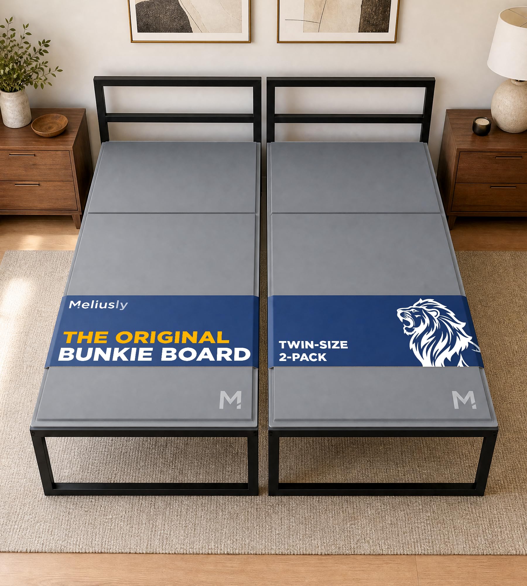Meliusly Original Bunkie Board Twin 2-Pack (38x75) - Under Bed Support
