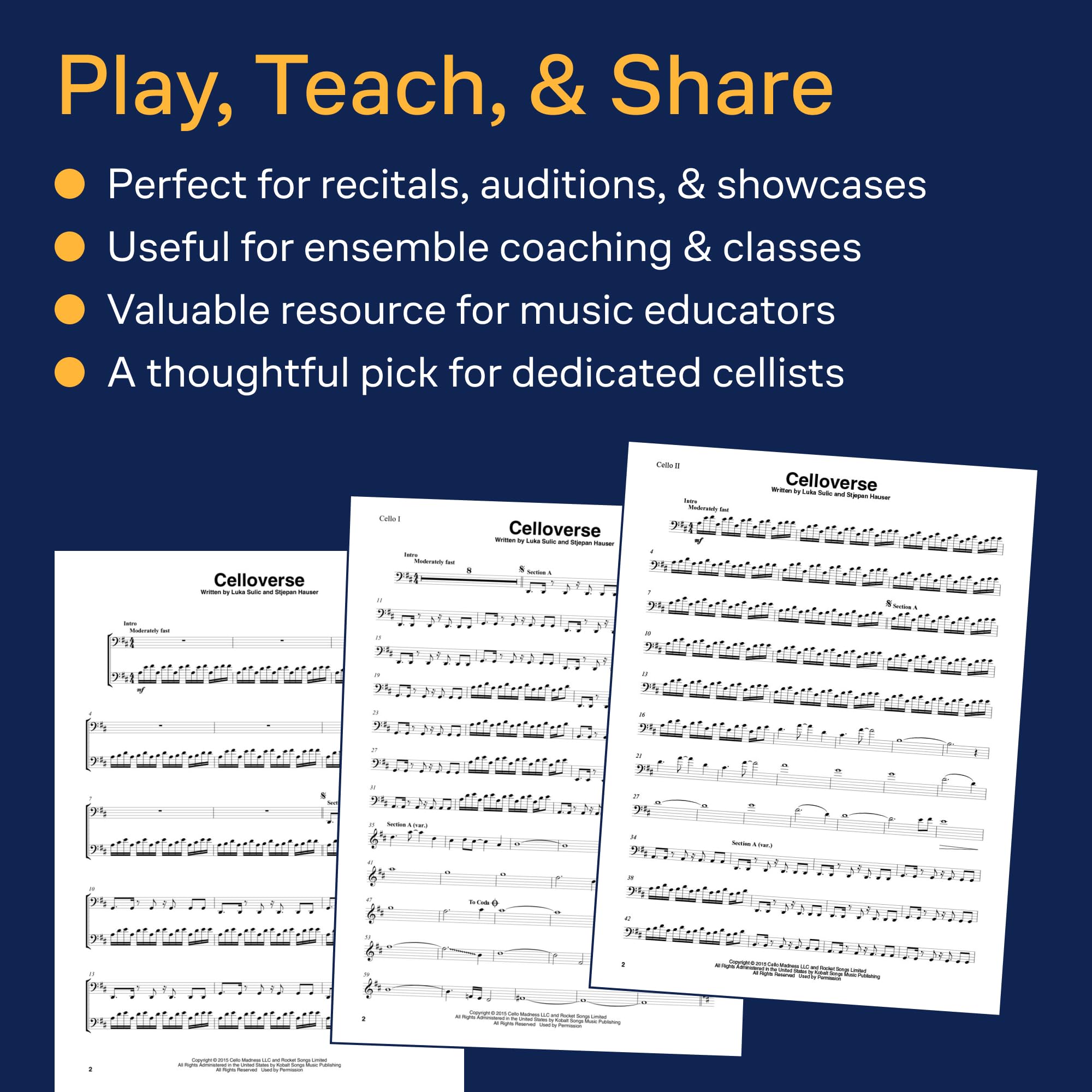 2Cellos - Sheet Music Collection. Libro + Parte(s): Selections from Celloverse, In2ition & Score