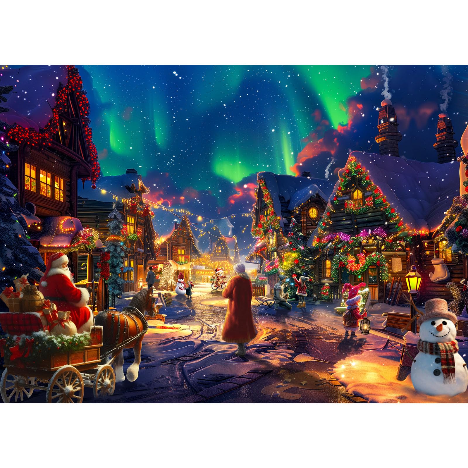 Puzzles 1000 Pieces for Adults jigsaw puzzles for adults 1000 Piece Puzzle Challenging Game for The Whole for Women Gifts for Men Theme:Winter Christmas Wishes