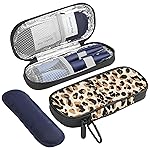 Gelozid Insulin Cooler Travel Case Diabetic Medication Insulated Cool Organizer with 2 Reusable Ice Packs for Insulin Pen and Other Diabetic Supplies, for The Daily Life and Trip, Leopard Print