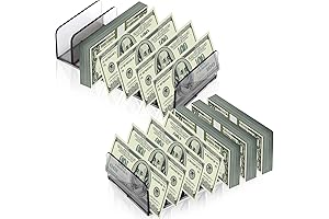 2 Pack Acrylic Money Tray, Gray Translucent 7 Section Divider
