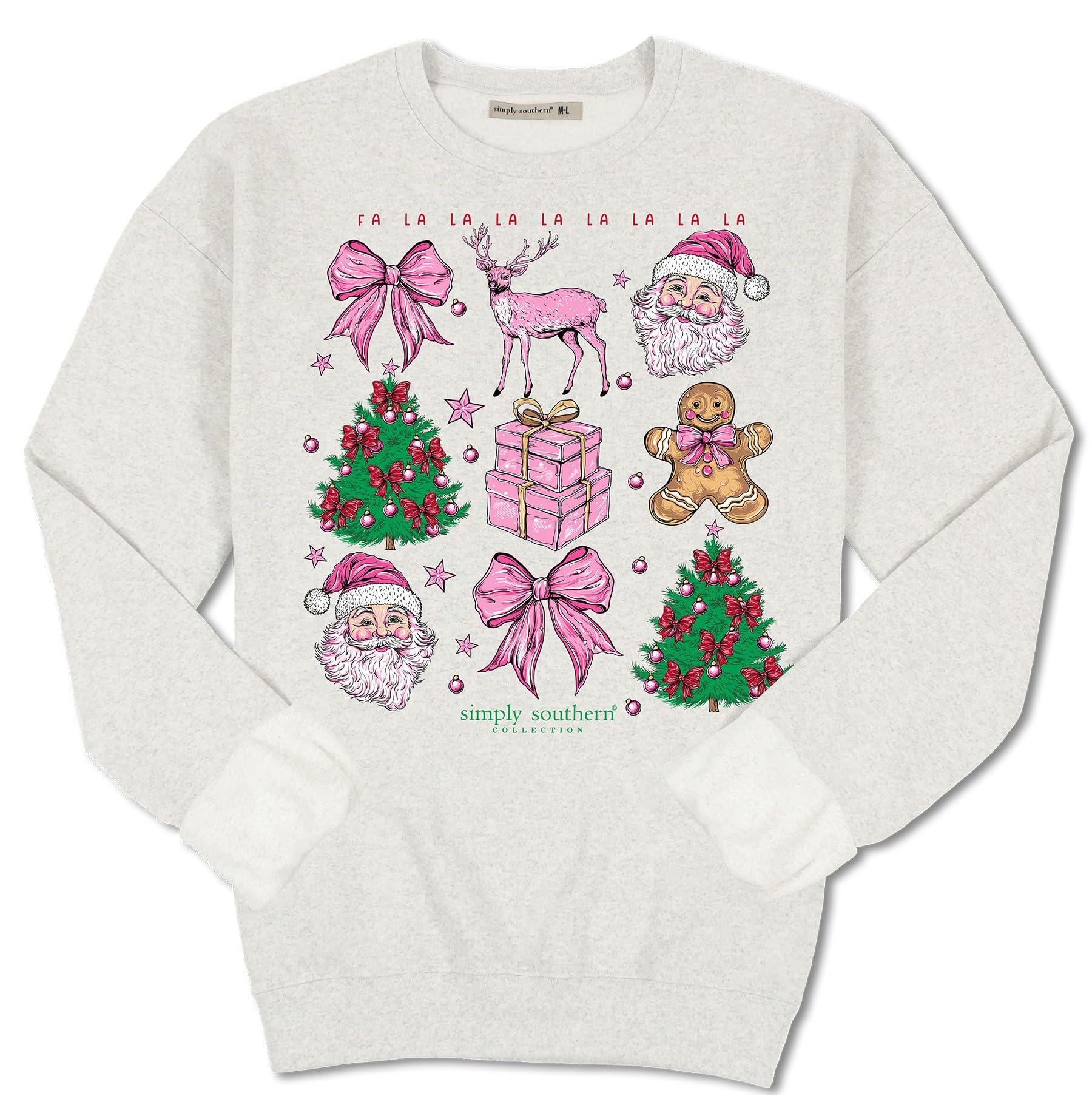 Simply Southern Fa La La La - Christmas Icons - Adult Crew Sweater