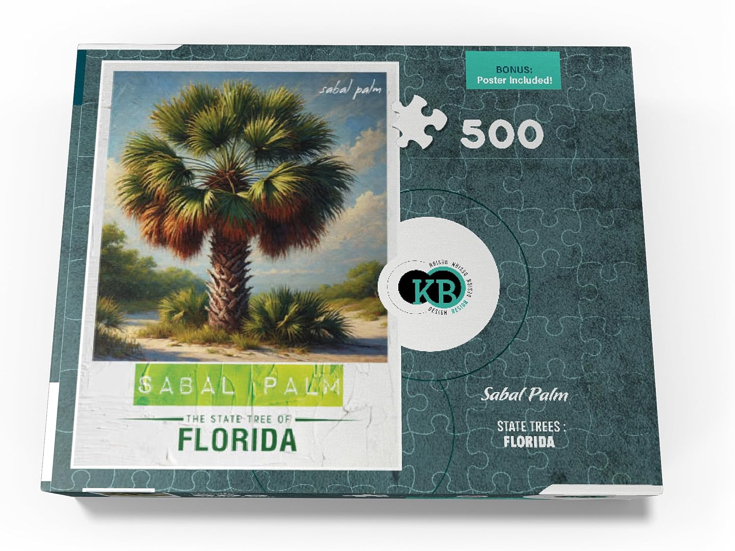 MyPuzzle State Trees Series: Florida, Sabal Palm - Premium 500 Piece Jigsaw Puzzle for Adults