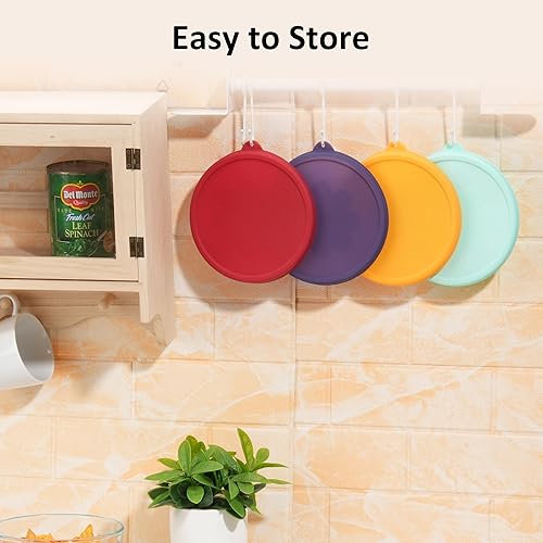 Miniatura 7 de Tapas redondas de silicona para almacenamiento de 4 tazas de repuesto para cuencos de vidrio Anchor Hocking y Pyrex 7201-PC (recipiente no incluido)