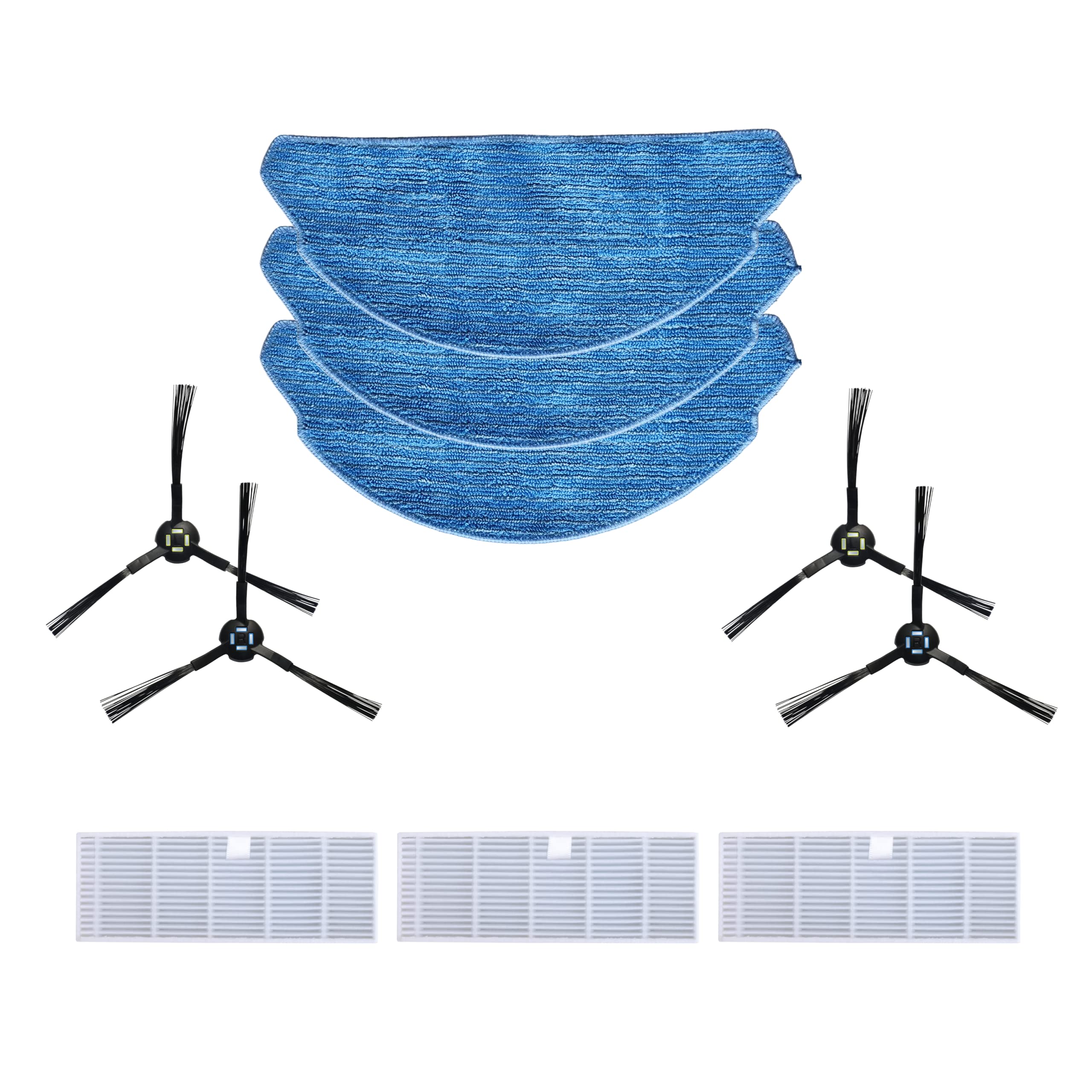 ZACO original Zubehör-Set passend V6 Saug- Wischroboter, inkl. Wischtücher, Seitenbürsten und Filter