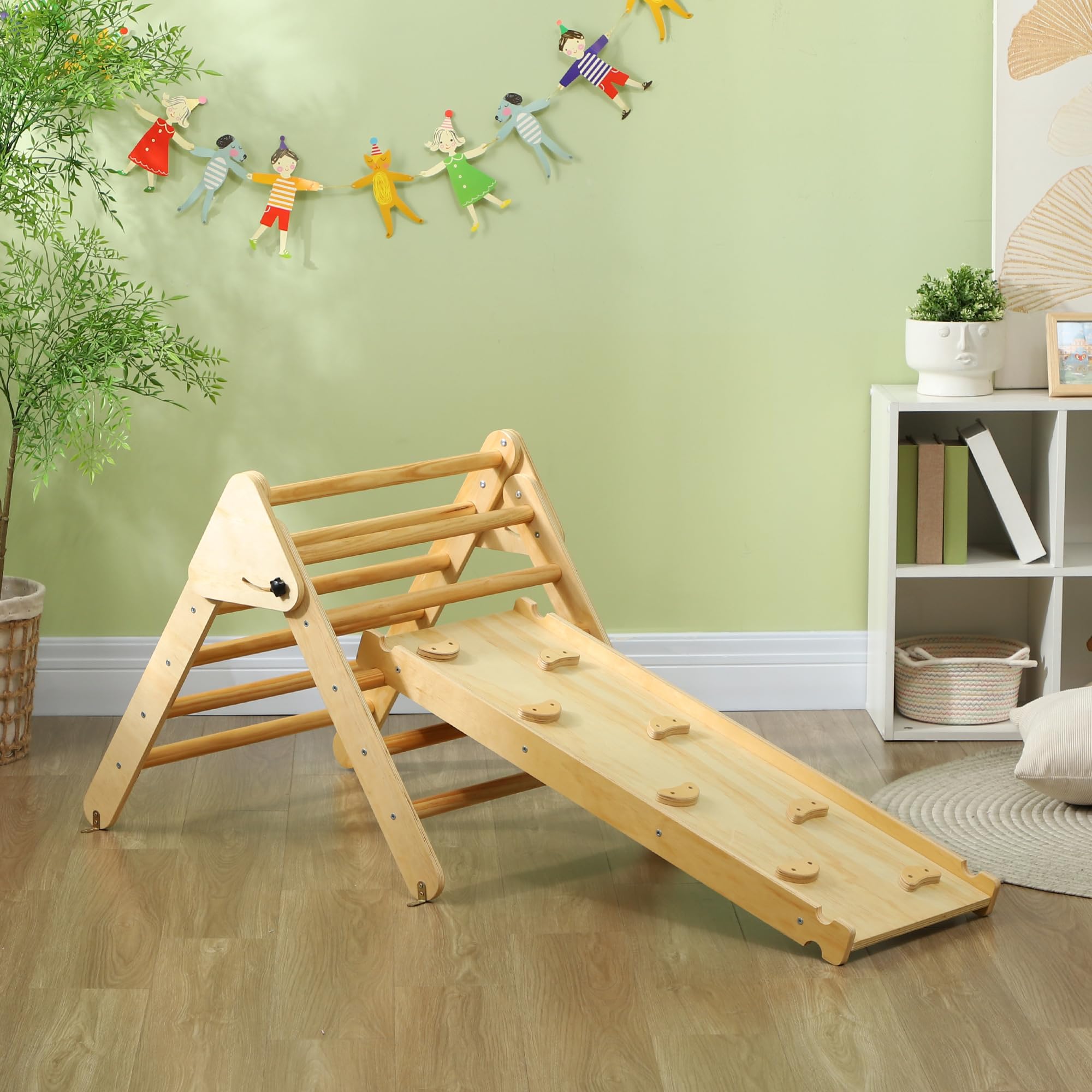 Triangle d'escalade AIYAPLAY en bois de peuplier et pin rose, 188 x 70 x 59 cm | Leroy Merlin