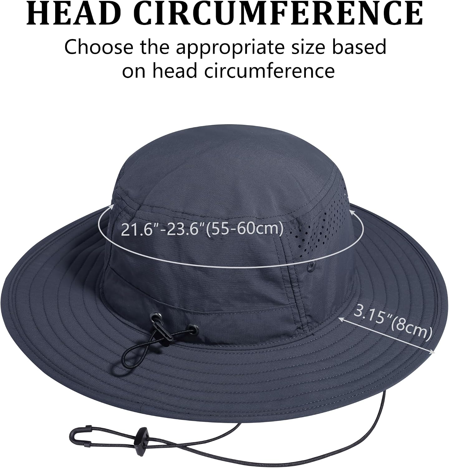 GADIEMKENSD UPF 50+ Bucket Hat, Breathable & Quick-Dry, Windproof Strap, Unisex for Outdoor Activities