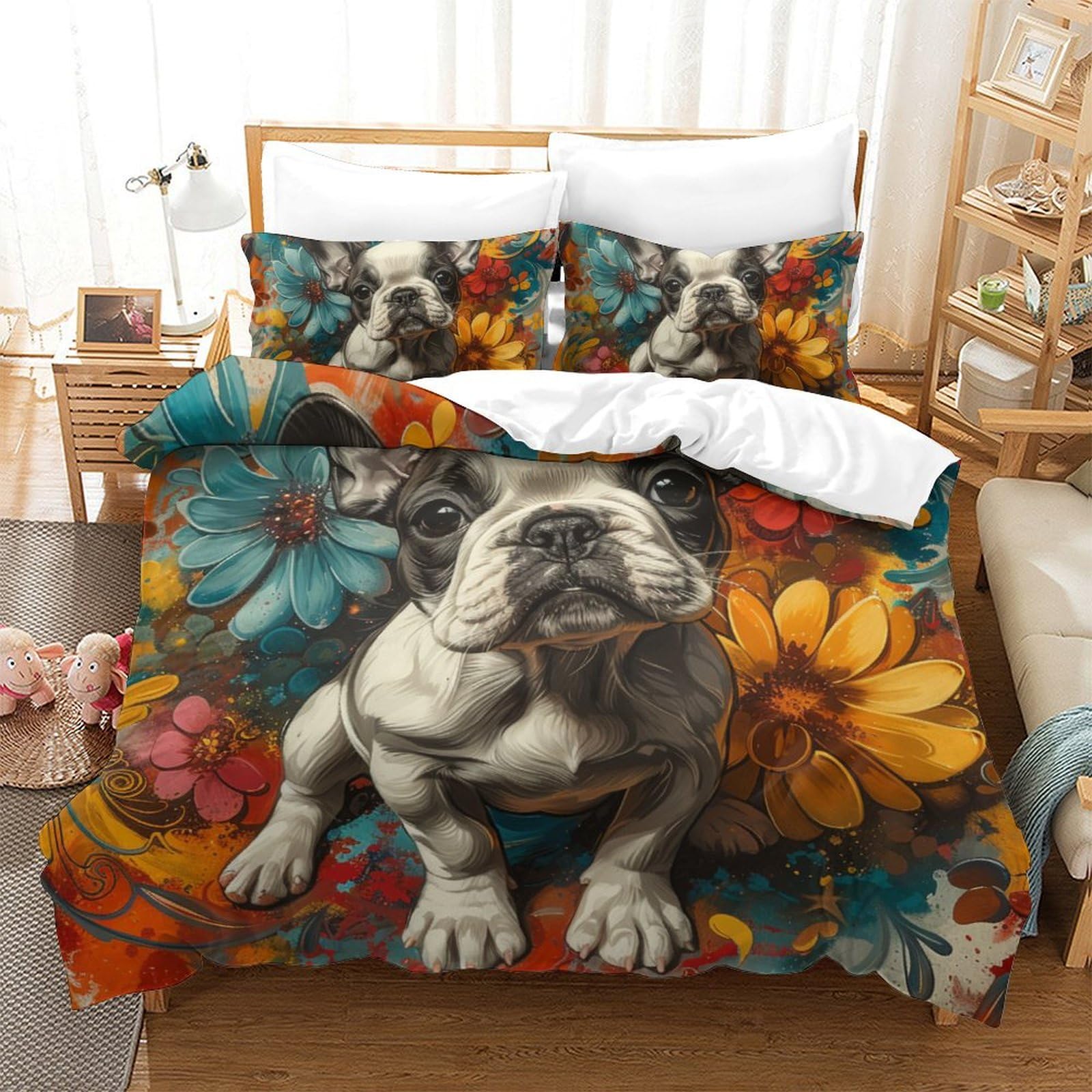 Housse de couette chien 3D pour transformer la chambre ado