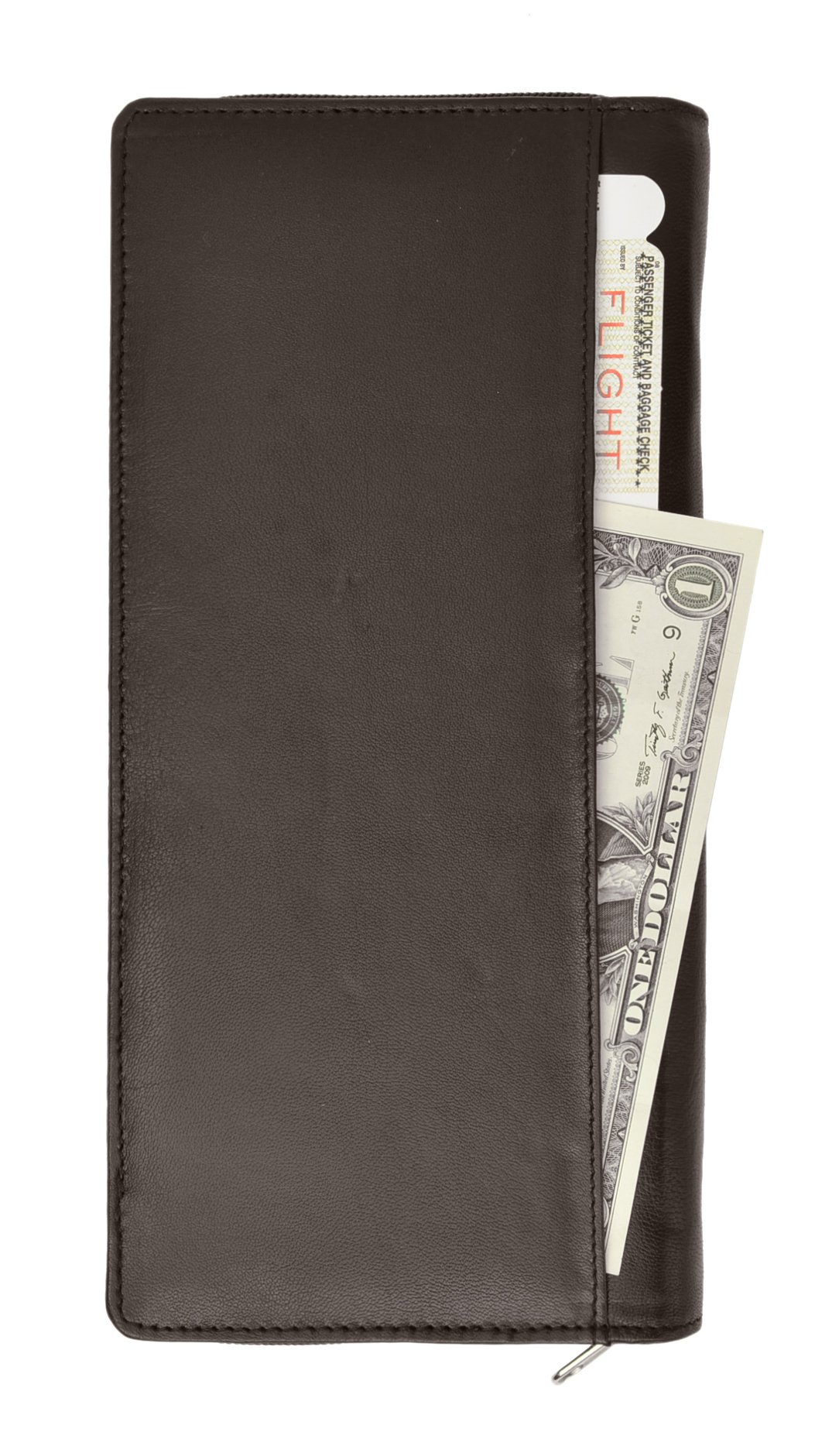 Cartera de viaje con bloqueo RFID y soporte para pasaporte familiar, soporte para documentos y organizador de cuero genuino que protege tus pasaportes, Marrón, Compacto