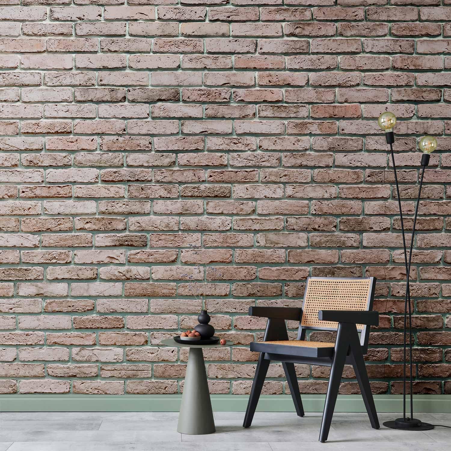 artgeist Wall Mural Faux Bricks 193x110 in - XXL Peel and Stick Self-Adhesive Foil Wall Mural Removable Sticker Premium Print Picture Image Design Home Decor f-A-0570-x-a