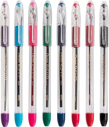 Miniatura 7 de Pentel R.S.V.P. Bolígrafo, trazo medio, tinta azul, paquete de dos unidades (BK91BP2C), Variados