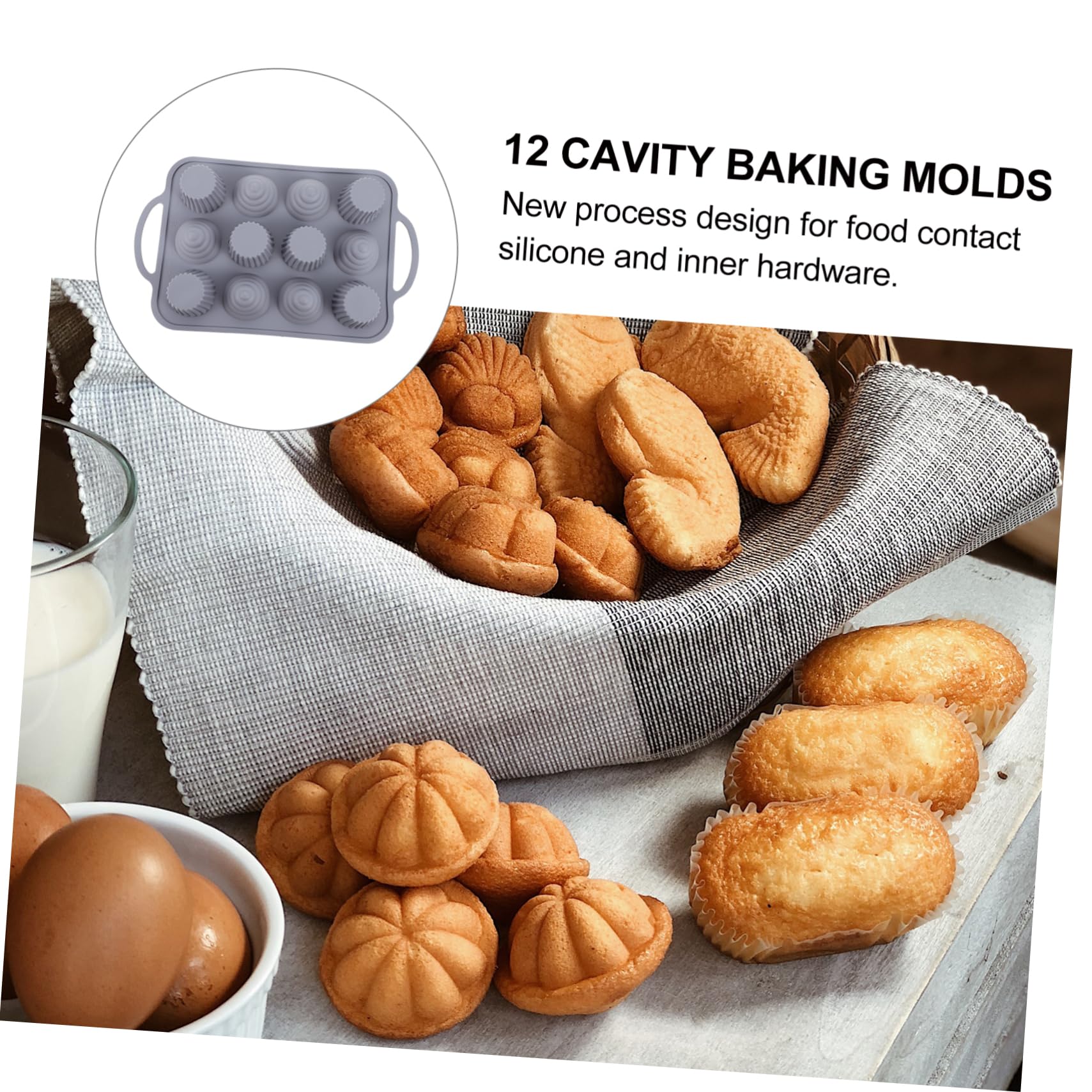 COLLBATH Silikon Backformen Mit Mulden Für Cupcakes Und Schokoladeherstellung Lebensmittelecht Mit Edelstahl-innenseite Für Einfaches Entformen Und Stabile Handhabung
