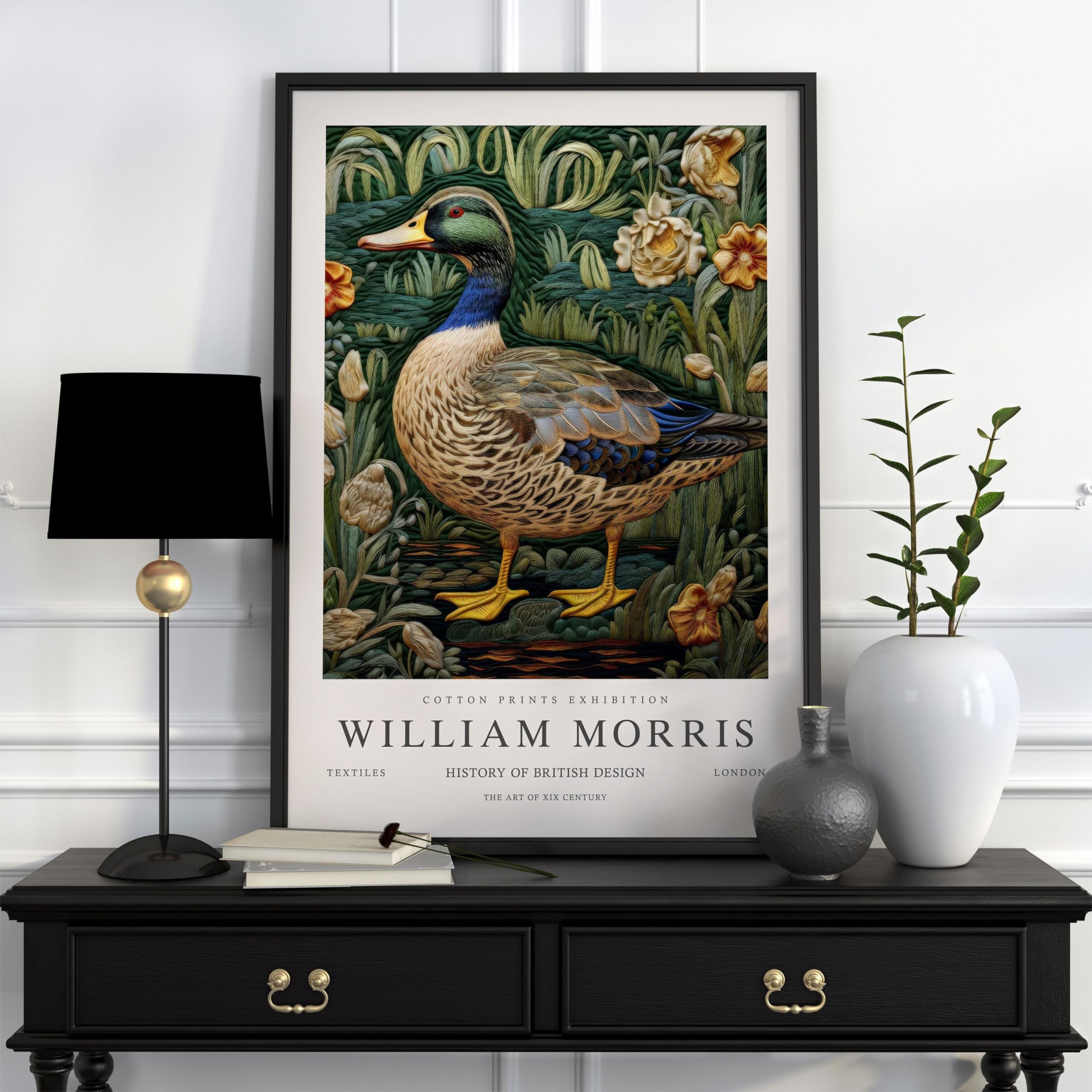 Christabel Storeus William Morris Print William Morris Exhibition Print Poster Vintage Wall Art Textiles Art Vintage Poster Mallard Duck Unframed 188