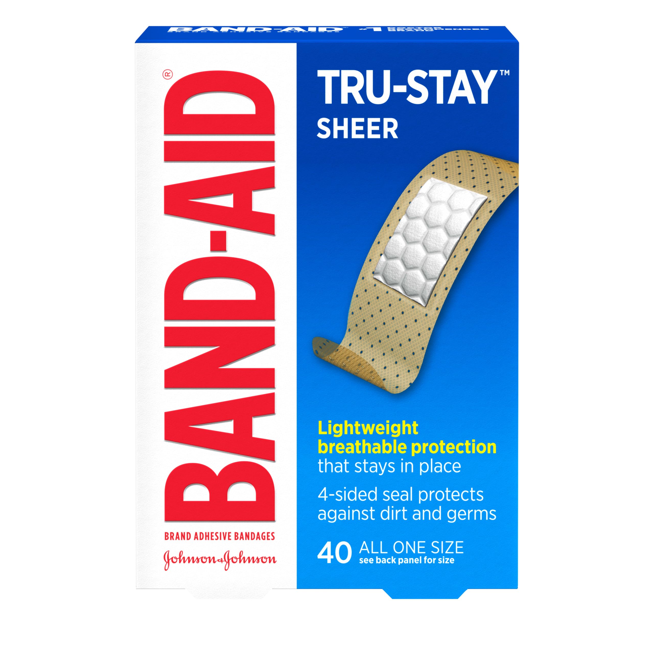 Band-Aid Brand Tru-Stay Sheer Strips Adhesive Bandages for First Aid and Wound Care, All One Size, 40 ct-image-38