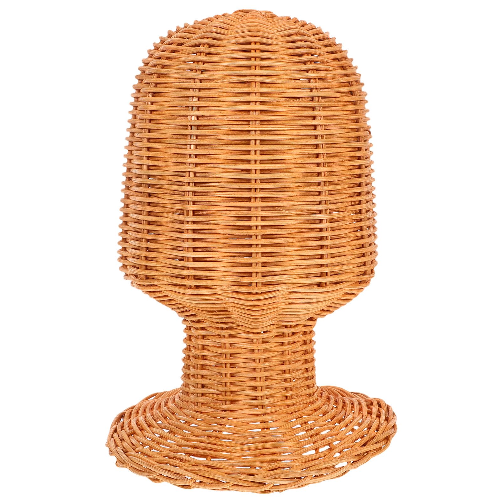 Soporte para Sombreros de Ratán Tejido, Exhibidor Alto para Gorras y Pelucas, Organizador Estable para Almacenamiento y Decoración en Hogar y Tiendas