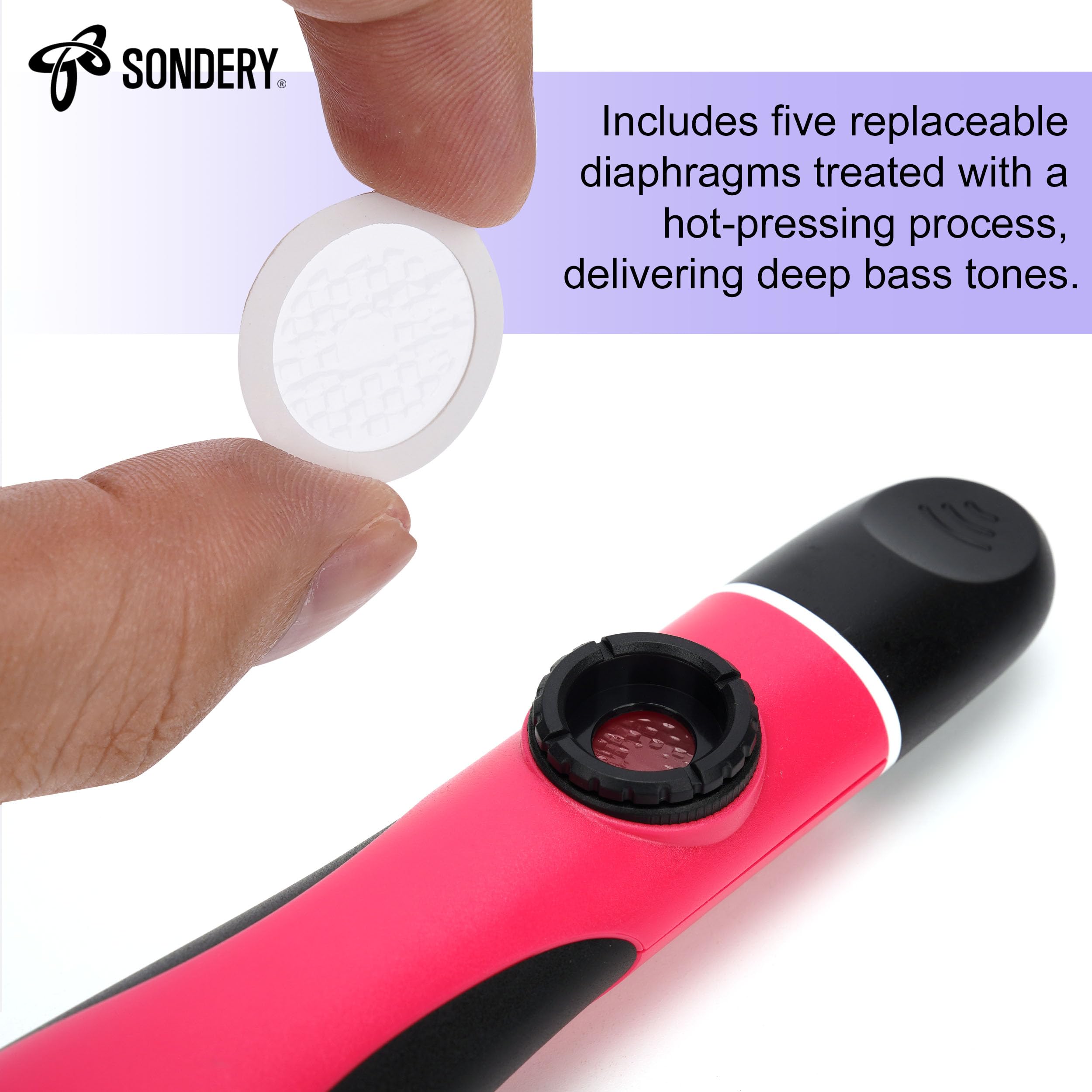 Sondery Instrumento de viento profesional Kazoo de mano bajo Kazoos | Con 5 membranas y cordón, agarre sin esfuerzo y comodidad para todas las edades y es adecuado para muchas ocasiones