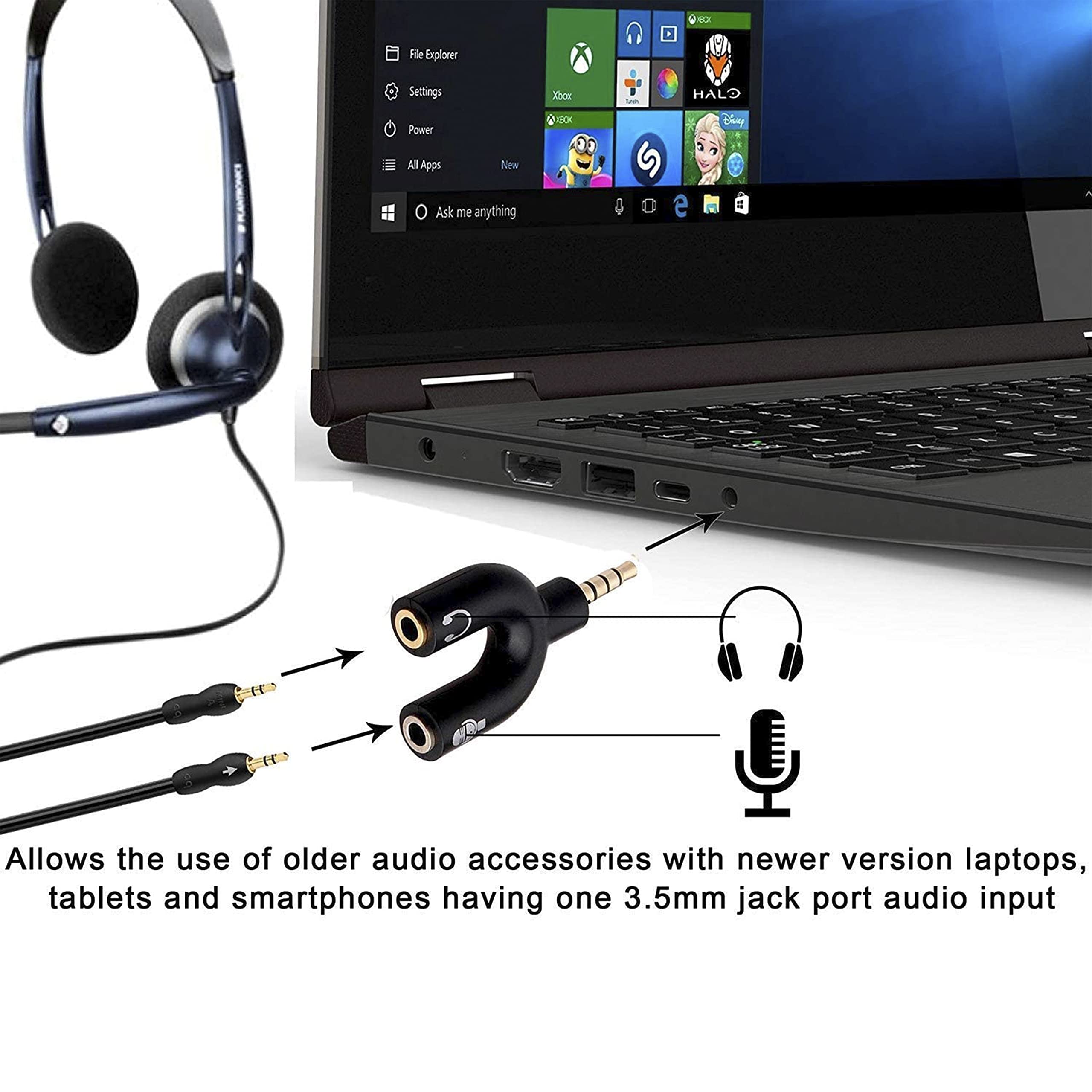 Splitter Minijack 3.5mm TRRS - Da Maschio A 2 Femmine Per Microfono E Cuffie, Marca Francese - Foto 12