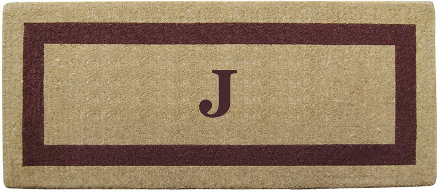 Heavy Duty 24 x 57 Coco Mat Brown Single Picture Frame, Monogrammed J