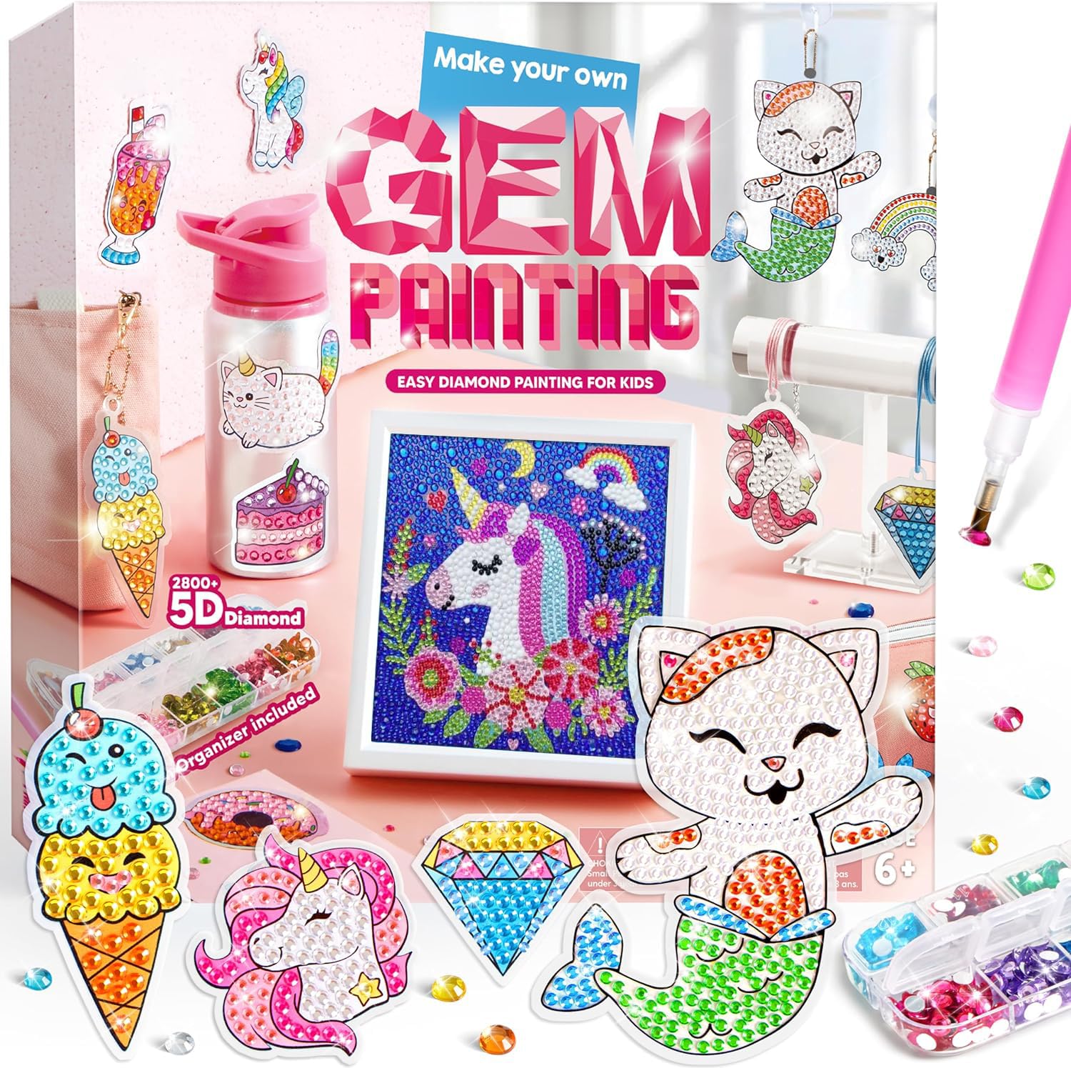 YBROY Diamond Painting Kit for Kids: Beginner-Friendly Mosaic Unicorn Frame Art with 23pcs Diamond Painting Stickers, Gem Art and Craft Kit for Girl and BOY (B0CNWPDRJY) Amazon Price History, Amazon Price Tracker