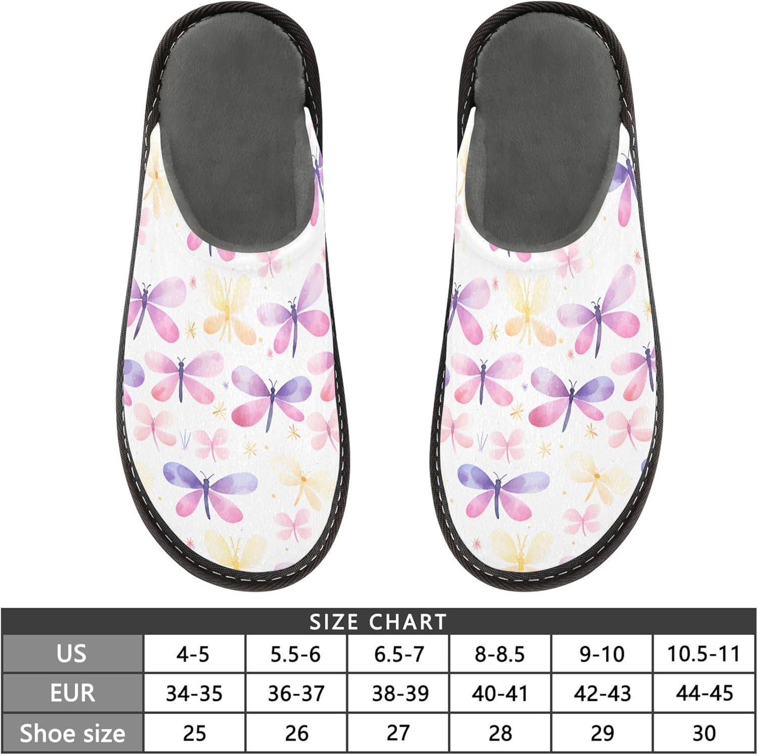 Dragonfly House Slippers – Cozy Fuzzy Slippers for Guests, Washable & Disposable, Perfect for Shoeless Home, Spa & Hotel Use A111983