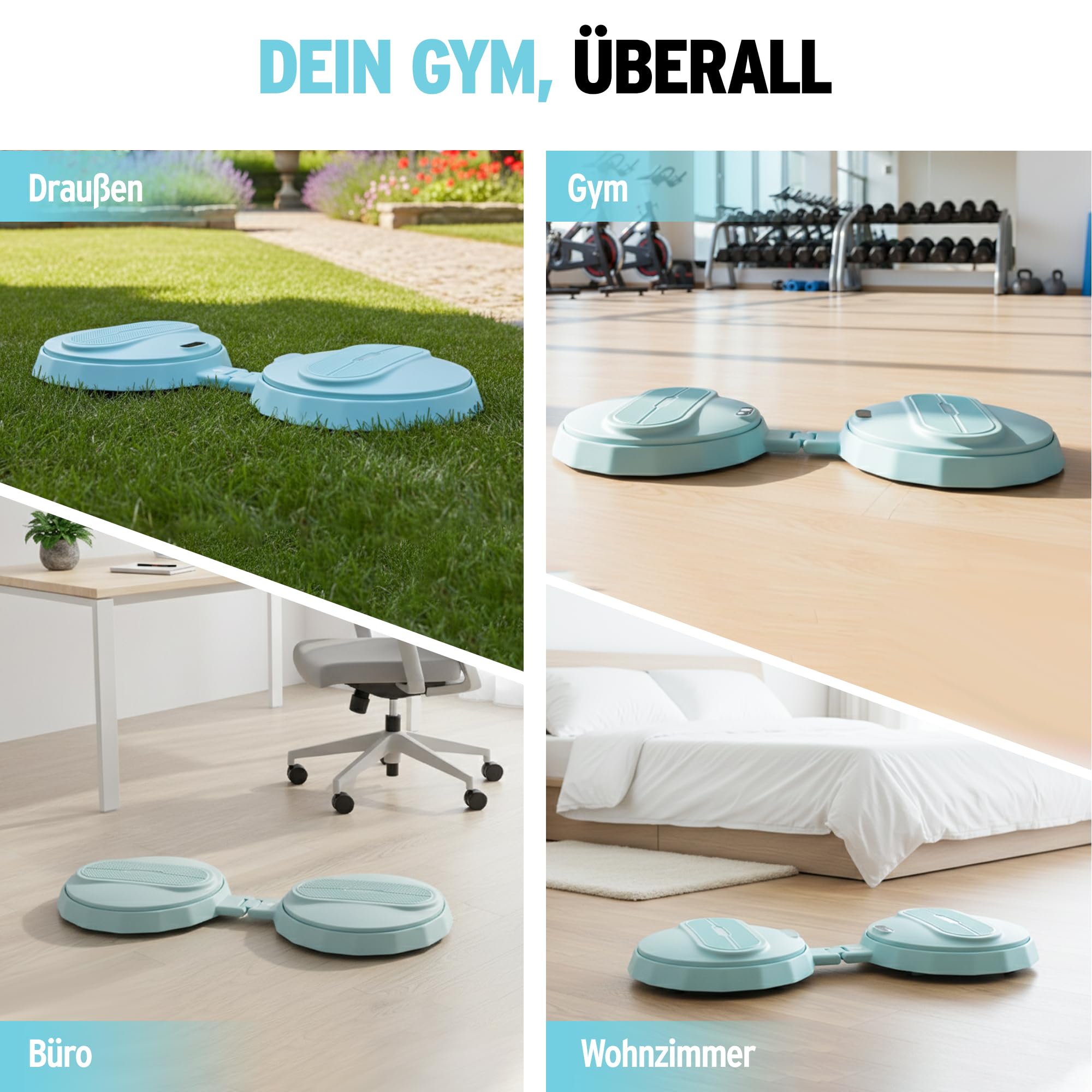 TENBOOM Zusammenklappbar Twist Waist Disc Board With Drawstring 120KG Load Capacity, Power twist Devices for Abdominal Muscle Training, Indoor Fitness Equitment für Erwachsene and Junger