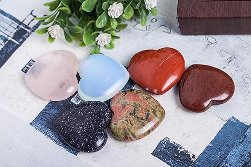 Miniatura 7 de JIC Gem 6 piezas de piedra de cristal curativa con forma de corazón de selenita blanca marroquí. (1.5-2 pulgadas)