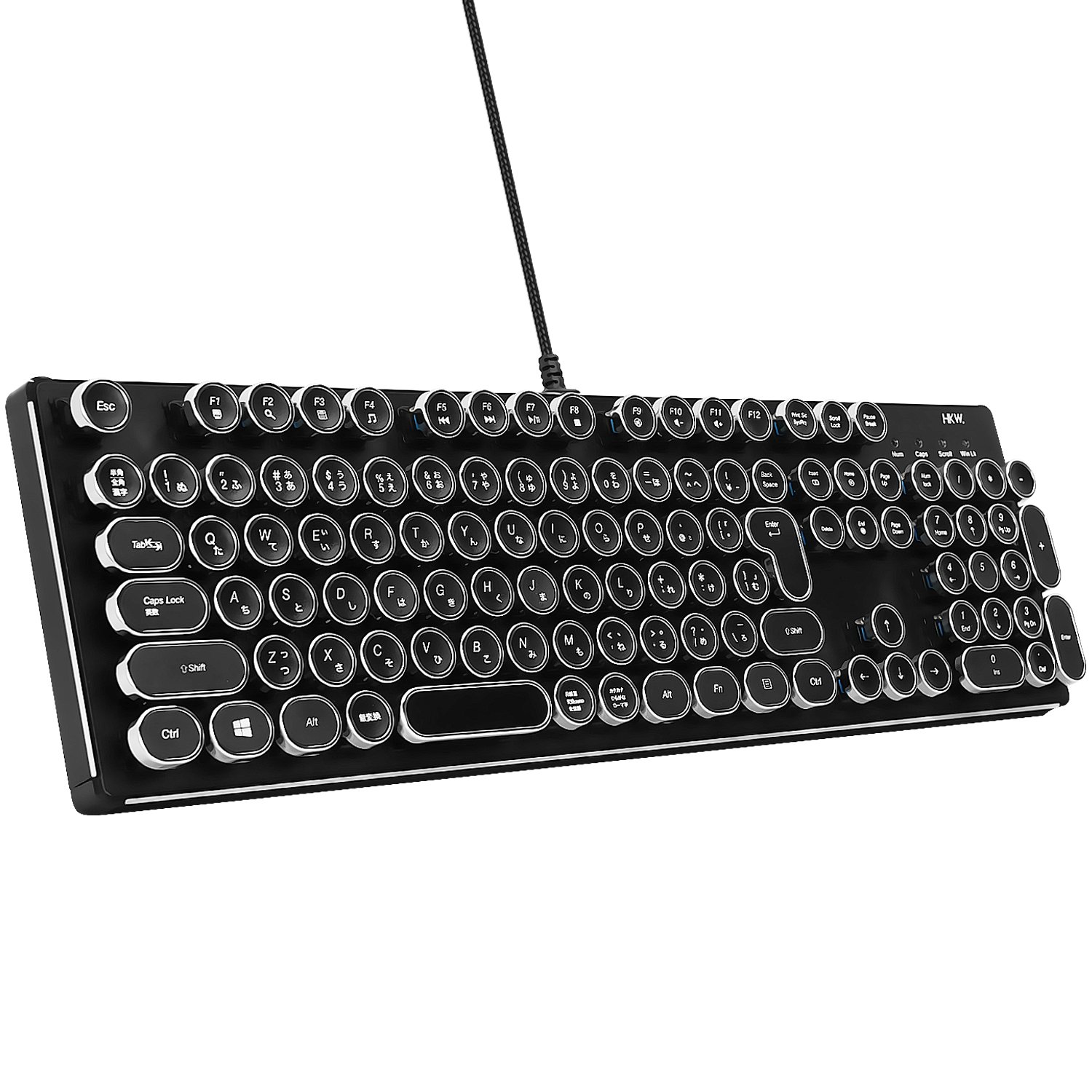 Amazon.co.jp: HKW タイプライター風メカニカルキーボード 青軸 JIS 