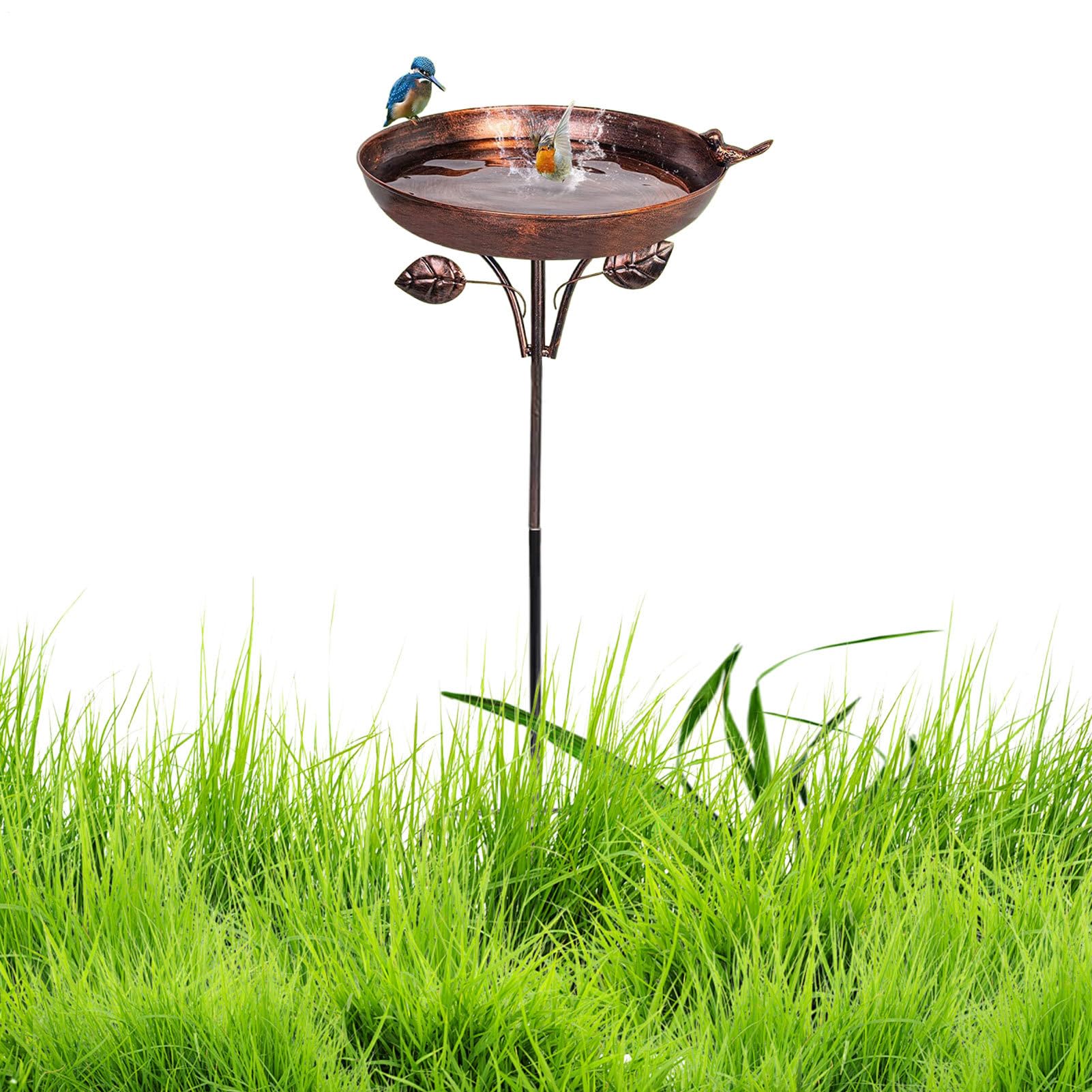 Generisch Garden Bird Bath, stojący ptak, klasyczny styl, charm, ekologiczna, atrakcja dzikiej przyrody, przenośna konfiguracja, odporne na warunki atmosferyczne wykończenie, podajnik wody do patio