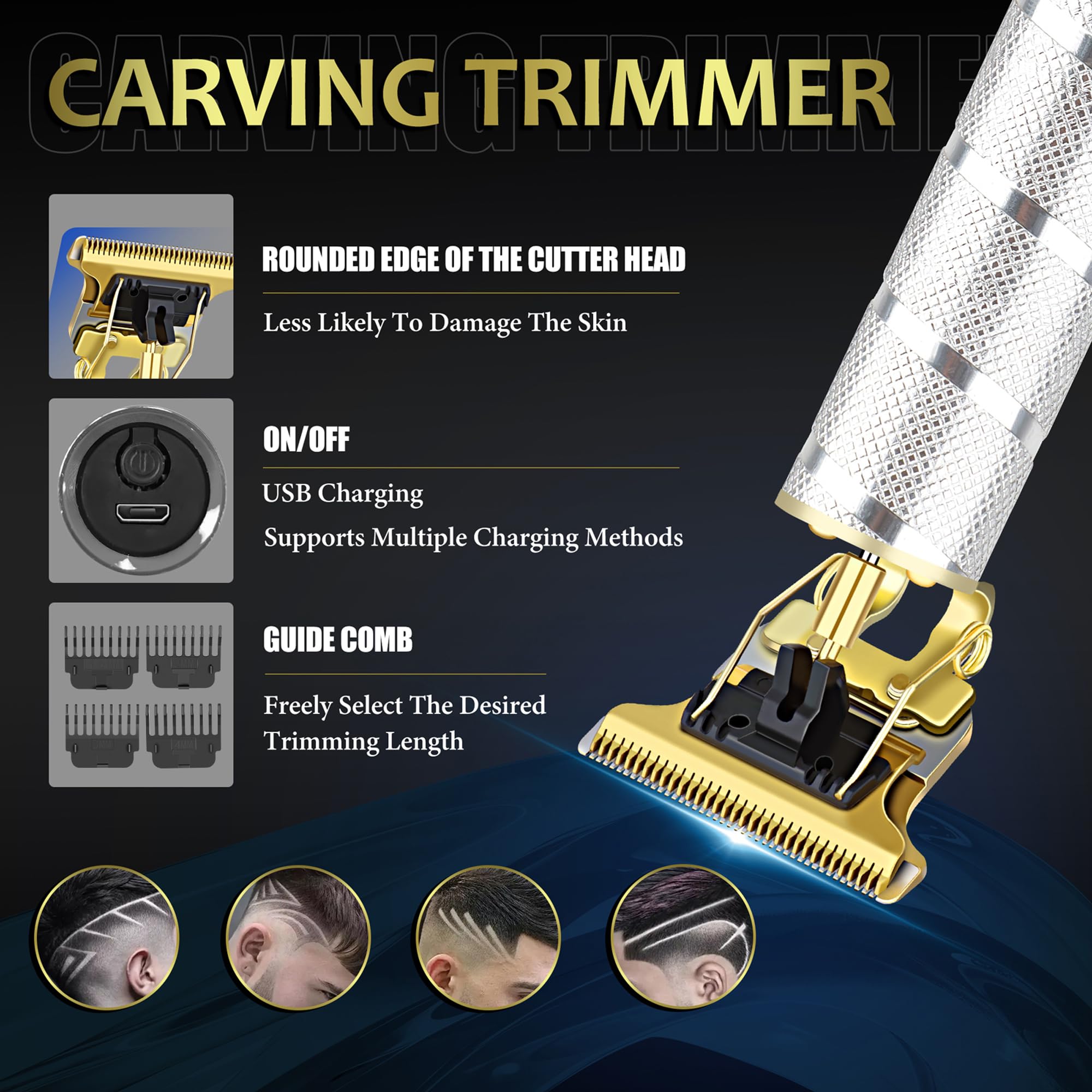 Hair Clippers for Men with LED Display, 4-in-1 Cordless Grooming Kit with Beard Trimmer, Foil Shaver & Nose Trimmer, Rechargeable Electric Hair Clipper Set for Home Barber, Personal Care & Gift
