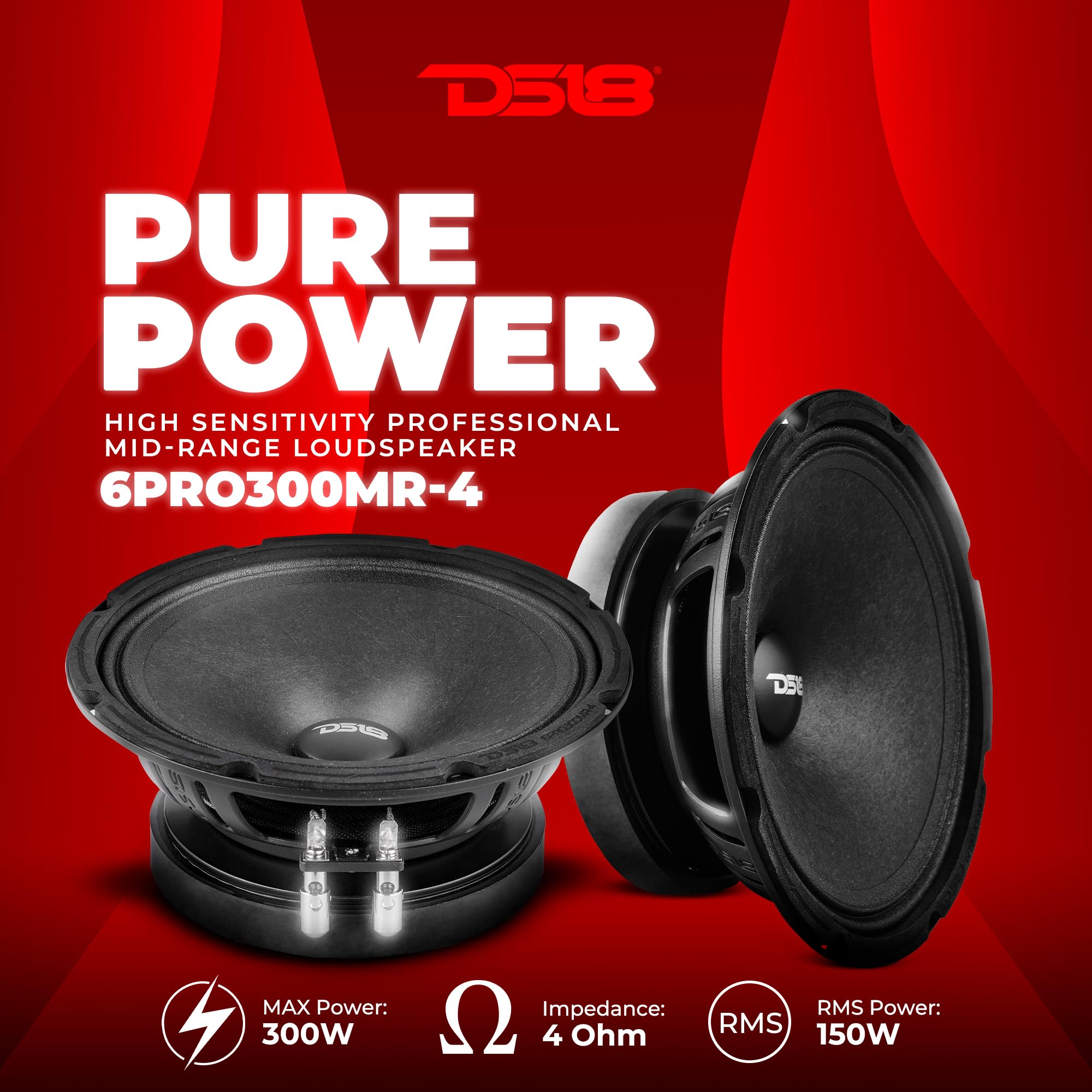 Amazon.co.jp: DS18 6PRO300MR-4 6.5インチプロフェッショナルミッド