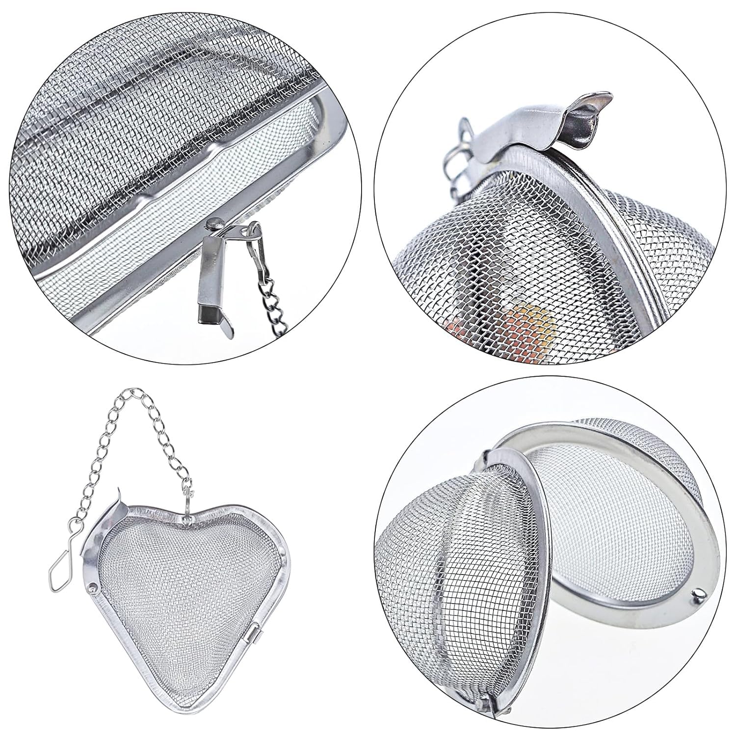 3 Pack Ultrasonic Cleaner Stainless Steel Fine Mesh Parts Cleaning Basket with Lock - Image 3