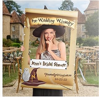 Custom Wizard Bridal Shower Photo Booth Frame - Sizes 36x24, 48x36; Personalized Bridal Shower Decorations, Pre Wedding Photo Booth Prop, Miss to Mrs. Handmade Party Supply Photo Booth Props