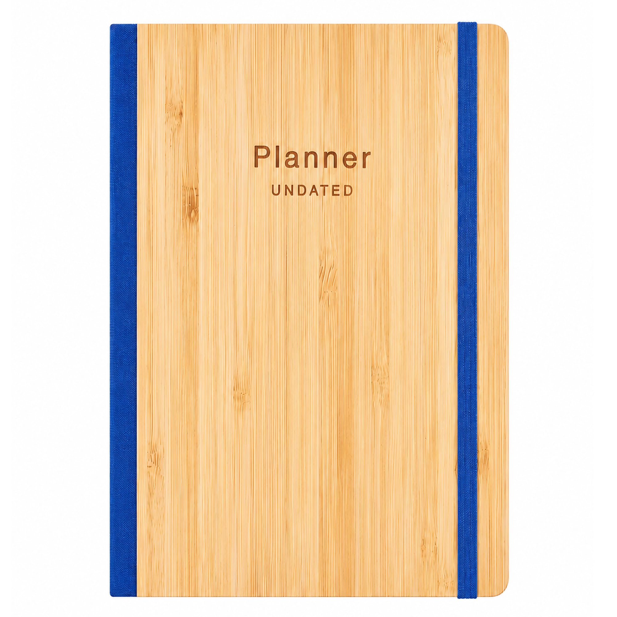 AuroPlanner Luna Bamboo - Agenda settimanale giornaliera, mensile, senza data, con copertina rigida, 2025, 2026, 2027, colore: blu navy