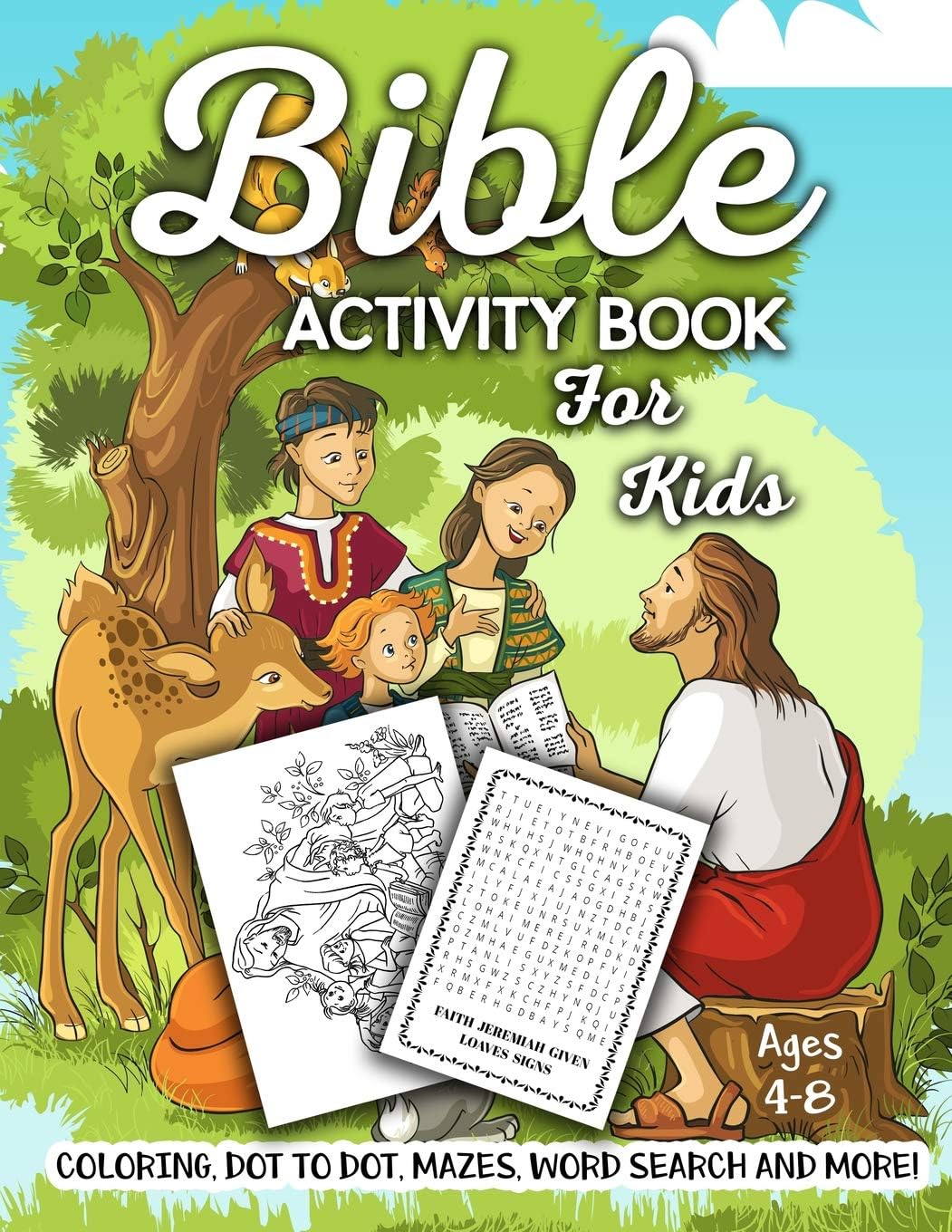 Bible Activity Book for Kids Ages 4-8: A Fun Kid Workbook Game For Learning, Coloring, Dot To Dot, Mazes, Word Search and More! Paperback – October 22, 2018